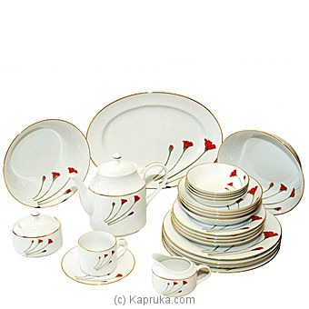 RALPH LAUREN | Red flower Dinner and Tea set - 52 Pieces Price in Sri